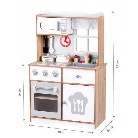 Drewniana kuchnia skandynawska + akcesoria Ecotoys Drewniana kuchnia skandynawska + akcesoria Ecotoys