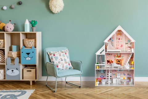 DREWNIANY DOMEK DLA LALEK XXL REZYDENCJA PUDROWA ECOTOYS