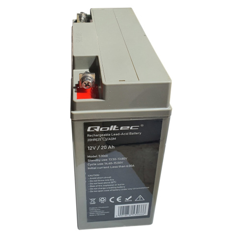 Qoltec Akumulator AGM | 12V | 20Ah | max. 300A Qoltec Akumulator AGM | 12V | 20Ah | max. 300A