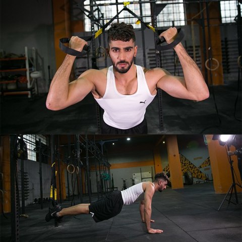 Zestaw taśm do ćwiczeń Crossfit TRX PRO - Różowy