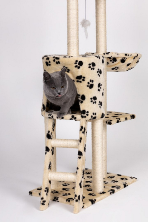 Drapak dla kota domek drzewo legowisko 138cm xl Odciski Łapek Drapak dla kota domek drzewo legowisko 138cm xl Odciski Łapek