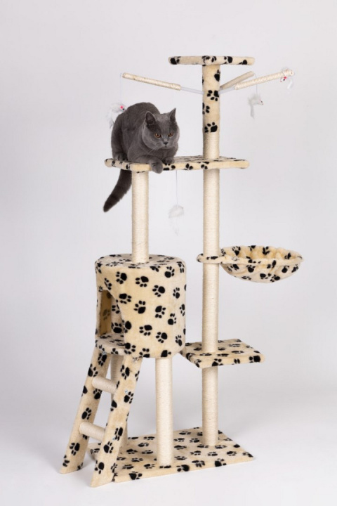 Drapak dla kota domek drzewo legowisko 138cm xl Odciski Łapek Drapak dla kota domek drzewo legowisko 138cm xl Odciski Łapek