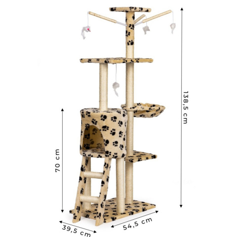 Drapak dla kota domek drzewo legowisko 138cm xl Odciski Łapek Drapak dla kota domek drzewo legowisko 138cm xl Odciski Łapek