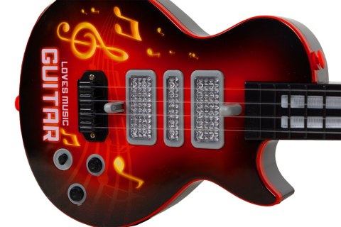 Gitara dla dzieci elektryczna z nauką gry na gitarze podczerwień melodie Czerwona Gitara dla dzieci elektryczna z nauką gry na gitarze podczerwień melodie Czerwona