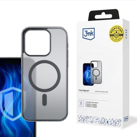 Etui na Apple iPhone 16 Pro - 3mk Frosty MagCase Black Etui na Apple iPhone 16 Pro - 3mk Frosty MagCase Black