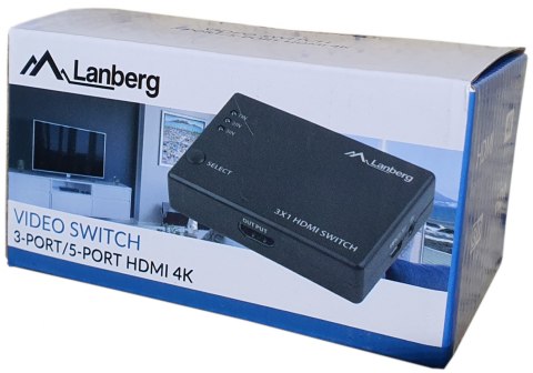 LANBERG SWITCH VIDEO 3X HDMI + PORT MICRO USB SWV-HDMI-0003 LANBERG SWITCH VIDEO 3X HDMI + PORT MICRO USB SWV-HDMI-0003