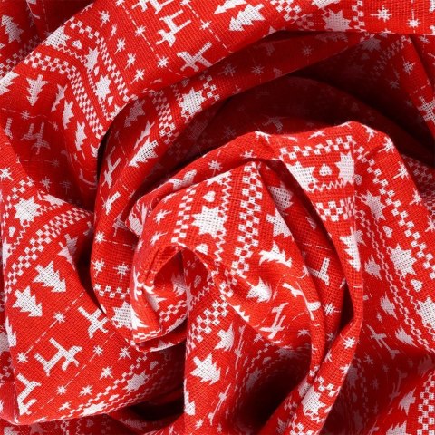 Obrus na stół świąteczny prostokątny czerwony 130x180 cm