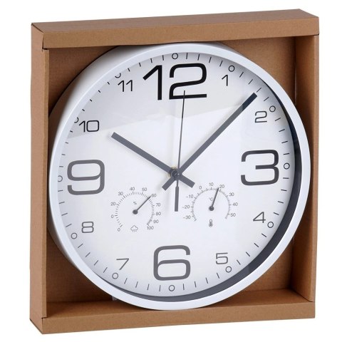 Zegar ścienny biały z termometrem higrometrem 30 cm Zegar ścienny biały z termometrem higrometrem 30 cm