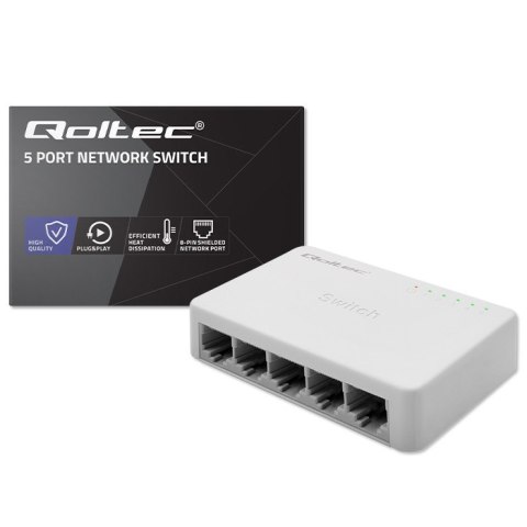 Qoltec SWITCH Przełącznik sieciowy 5 x port RJ45 | 1000Mbps | LAN