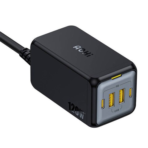 Ładowarka Sieciowa AOHI AOC-C006 120W, 2x USB-C, 2x USB-A Czarna Ładowarka Sieciowa AOHI AOC-C006 120W, 2x USB-C, 2x USB-A Czarna