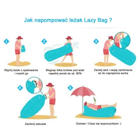 Lazy Bag Sofa Łóżko Materac Dmuchany Turystyczny Solidny ENERO 180 x 70 cm Lazy Bag Sofa Łóżko Materac Dmuchany Turystyczny Solidny ENERO 180 x 70 cm