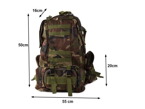 Plecak Wojskowy Taktyczny Militarny Duży z Nerką Sakwą VERK GROUP 48.5 l