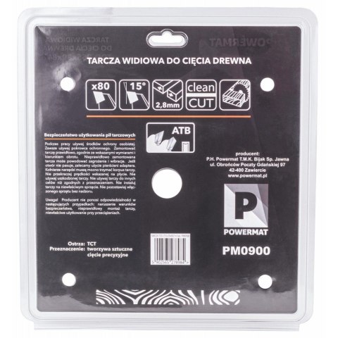 Tarcza Ostrze do Cięcia Drewna Widiowa Stalowa Solidna POWERMAT 255 mm Tarcza Ostrze do Cięcia Drewna Widiowa Stalowa Solidna POWERMAT 255 mm