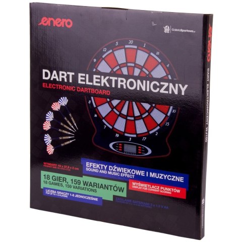 Tarcza do Darta Lotki Rzutki Elektroniczna Czerwona Solidna ENERO 43 cm Tarcza do Darta Lotki Rzutki Elektroniczna Czerwona Solidna ENERO 43 cm