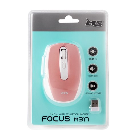 MYSZ BEZPRZEWODOWA MS FOCUS M317 RÓŻOWA MYSZ BEZPRZEWODOWA MS FOCUS M317 RÓŻOWA