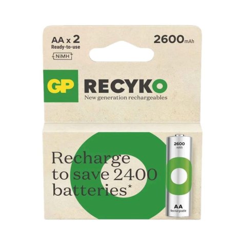 Akumulatorki AA/R6 GP ReCyko Ni-MH 2600mAh - 2 sztuki Akumulatorki AA/R6 GP ReCyko Ni-MH 2600mAh - 2 sztuki