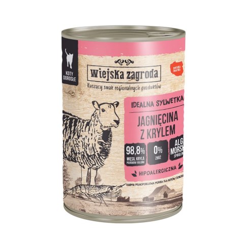 Wiejska Zagroda - Jagnięcina z krylem - Mokra karma dla kota - 400g Wiejska Zagroda - Jagnięcina z krylem - Mokra karma dla kota - 400g