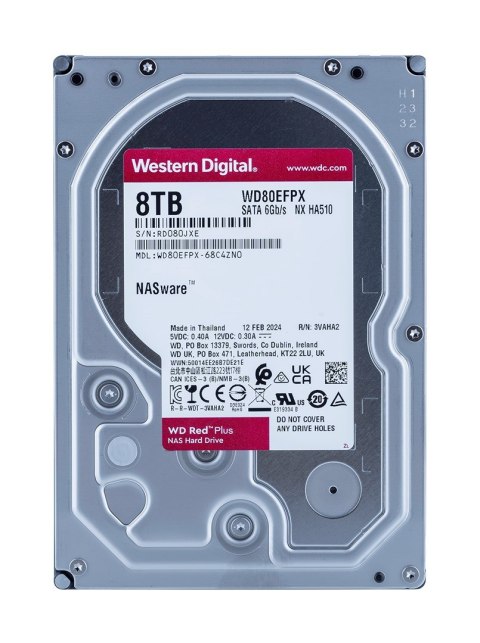 Dysk HDD WD Red Plus WD80EFPX (8 TB ; 3.5"; 256 MB) Dysk HDD WD Red Plus WD80EFPX (8 TB ; 3.5"; 256 MB)