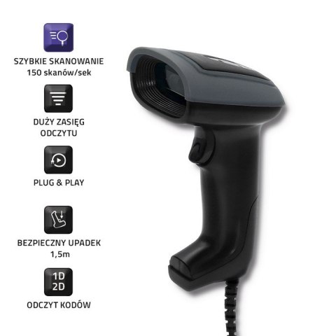 QOLTEC CZYTNIK KODÓW KRESKOWYCH 1D I 2D | USB QOLTEC CZYTNIK KODÓW KRESKOWYCH 1D I 2D | USB