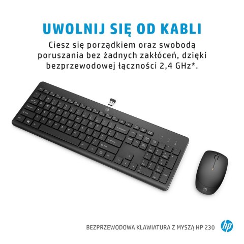 Zestaw klawiatura + mysz HP 230 Wireless Mouse and Keyboard Combo bezprzewodowe białe 3L1F0AA Zestaw klawiatura + mysz HP 230 Wireless Mouse and Keyboard Combo bezprzewodowe białe 3L1F0AA