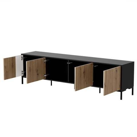 Szafka RTV MERCI 200x40x54 czarny/dąb artisan Szafka RTV MERCI 200x40x54 czarny/dąb artisan