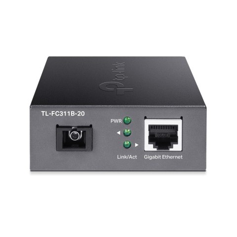Media Converter TP-LINK TL-FC311B-20 Gigabitowy media konwerter WDM , Zwiększenie zasięgu transmisji światłowodowej do 20 km Media Converter TP-LINK TL-FC311B-20 Gigabitowy media konwerter WDM , Zwiększenie zasięgu transmisji światłowodowej do 20 km