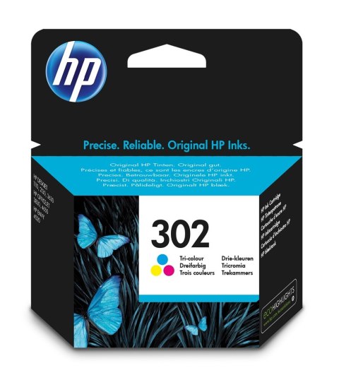 Tusz HP kolor HP 302, HP302=F6U65AE, 165 str.,4 ml Tusz HP kolor HP 302, HP302=F6U65AE, 165 str.,4 ml