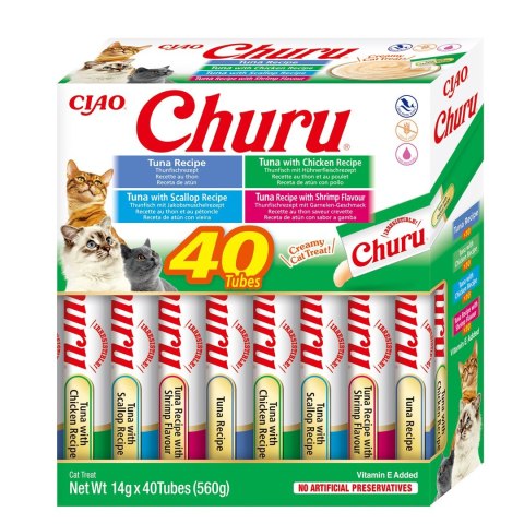 INABA CAT CHURU VARIETIES tuńczyk - przysmak dla kota 40x14 g INABA CAT CHURU VARIETIES tuńczyk - przysmak dla kota 40x14 g