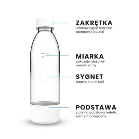 Zestaw dodatkowych butelek do saturatora Dafi PushAir 2x0,7L (białe) Zestaw dodatkowych butelek do saturatora Dafi PushAir 2x0,7L (białe)