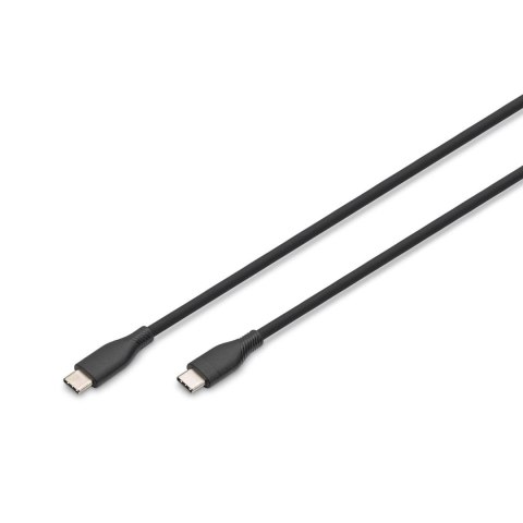 Kabel zasilający DIGITUS silikonowy USB-C - USB-C, USB 2.0 60W, 1m czarny Kabel zasilający DIGITUS silikonowy USB-C - USB-C, USB 2.0 60W, 1m czarny