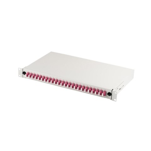 Przełącznica światłowodowa/Panel krosowy DIGITUS z wyposażeniem 19'' 1U, 24x LC dx, OM4, adaptery, wysuwany, szary Przełącznica światłowodowa/Panel krosowy DIGITUS z wyposażeniem 19'' 1U, 24x LC dx, OM4, adaptery, wysuwany, szary