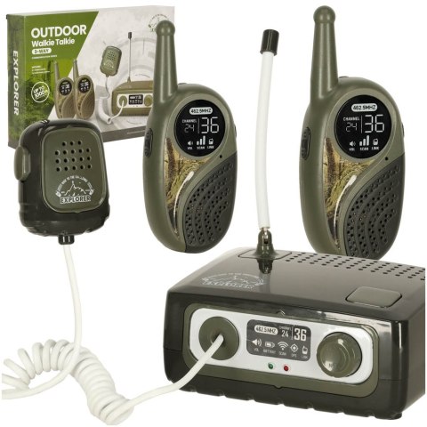 Walkie Talkie krótkofalówka zestaw z centralą dla dzieci khaki Walkie Talkie krótkofalówka zestaw z centralą dla dzieci khaki