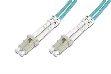 Kabel krosowy (patchcord) DIGITUS światłowodowy LC/LC, dplx, MM 50/125, OM3, LSOH, 1m, turkusowy Kabel krosowy (patchcord) DIGITUS światłowodowy LC/LC, dplx, MM 50/125, OM3, LSOH, 1m, turkusowy
