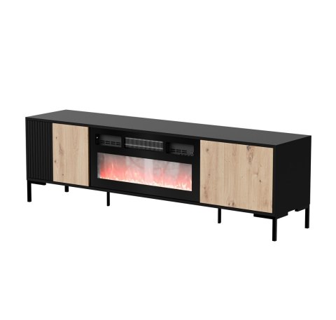 Szafka RTV MERCI 180x40x53,5 czarny/dąb artisan + kominek Szafka RTV MERCI 180x40x53,5 czarny/dąb artisan + kominek
