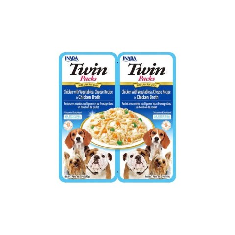 INABA Dog Twin Kurczak Warzywa&Ser - Przysmak dla psów - 2x40g INABA Dog Twin Kurczak Warzywa&Ser - Przysmak dla psów - 2x40g