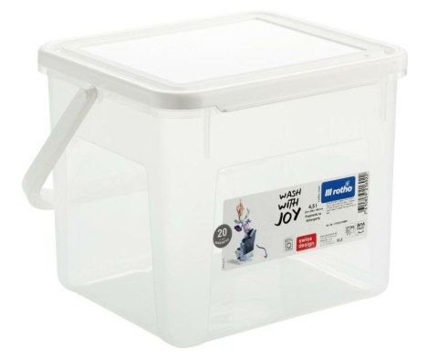 ROTHO Pojemnik na detergenty 3kg 4.5L transparentny/biały ROTHO Pojemnik na detergenty 3kg 4.5L transparentny/biały