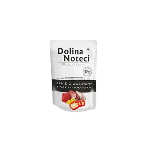 DOLINA NOTECI Premium danie z wołowiny z papryką i makaronem - mokra karma dla psa - 300g DOLINA NOTECI Premium danie z wołowiny z papryką i makaronem - mokra karma dla psa - 300g