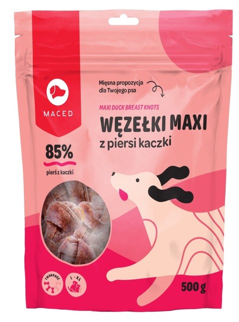 MACED Węzełki maxi z piersi kaczki - przysmak dla psa - 500g MACED Węzełki maxi z piersi kaczki - przysmak dla psa - 500g