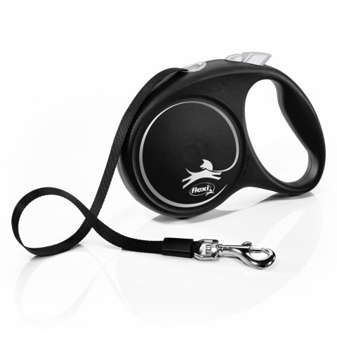 Smycz flexi automatyczna Black Design M taśma 5 m - dla psa do 25 kg, kolor srebrny Smycz flexi automatyczna Black Design M taśma 5 m - dla psa do 25 kg, kolor srebrny