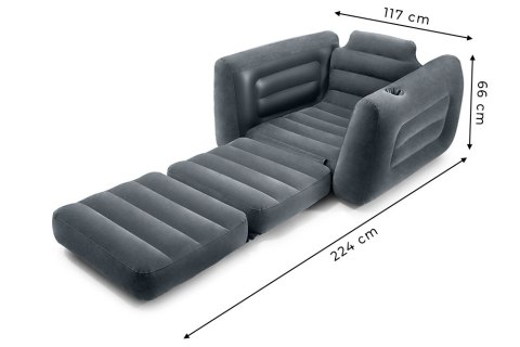 POMPOWANY FOTEL MATERAC LEŻANKA ŁÓŻKO 2W1 INTEX 66551