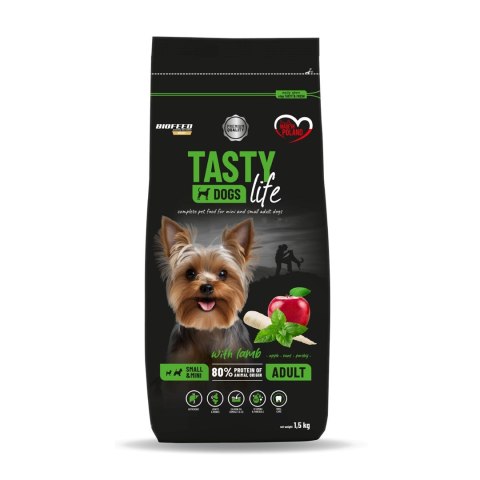 BIOFEED TASTY DOGS LIFE ADULT SMALL WITH LAMB 1,5KG BIOFEED TASTY DOGS LIFE ADULT SMALL WITH LAMB 1,5KG