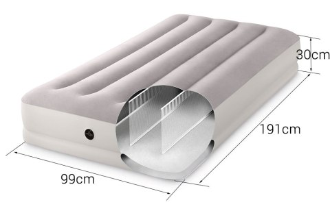 Materac pompowany do spania 191x99x30 cm jednosobowy z pompką USB INTEX 64177 Materac pompowany do spania 191x99x30 cm jednosobowy z pompką USB INTEX 64177