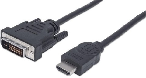 MANHATTAN HDMI (męski) - DVI-D 24+1 (męski) 1.8 m 1.8m /s1x HDMI (wtyk) DVI-D 24+1 (wtyk) MANHATTAN HDMI (męski) - DVI-D 24+1 (męski) 1.8 m 1.8m /s1x HDMI (wtyk) DVI-D 24+1 (wtyk)