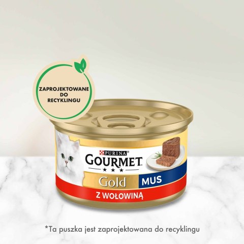 Gourmet Gold mokra karma dla kota mus z wołowiny 85g Gourmet Gold mokra karma dla kota mus z wołowiny 85g