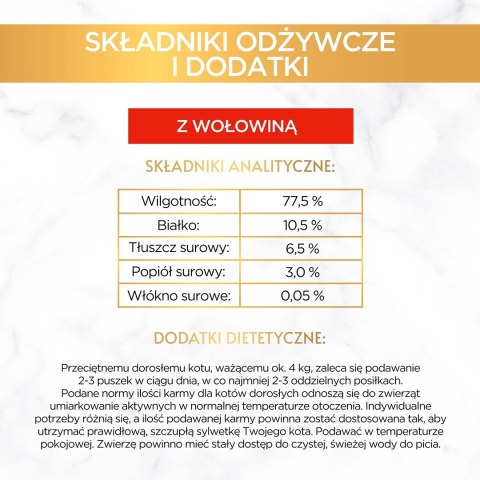 Gourmet Gold mokra karma dla kota mus z wołowiny 85g Gourmet Gold mokra karma dla kota mus z wołowiny 85g