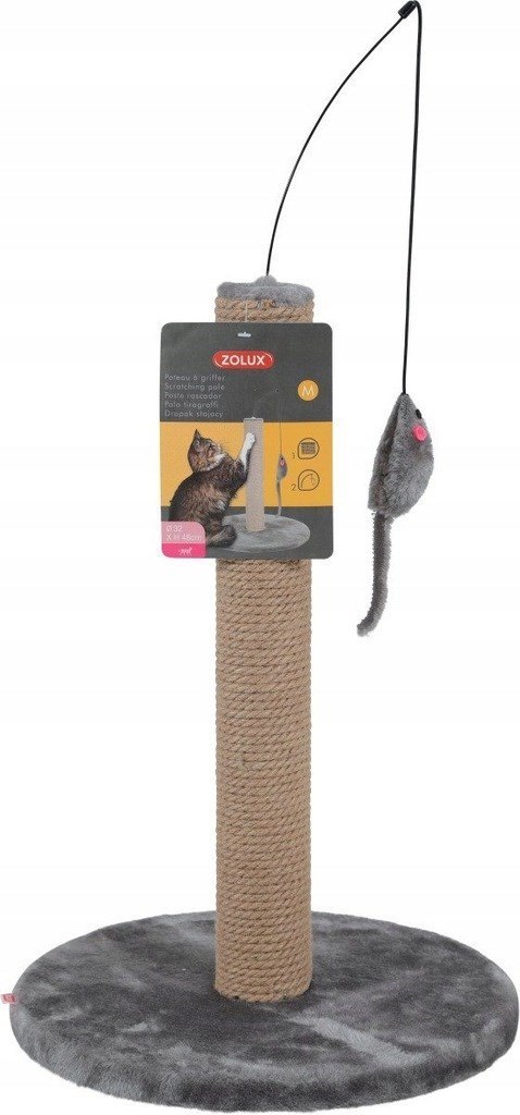 ZOLUX Drapak sizal słupek z zabawką 48cm kol. szary ZOLUX Drapak sizal słupek z zabawką 48cm kol. szary