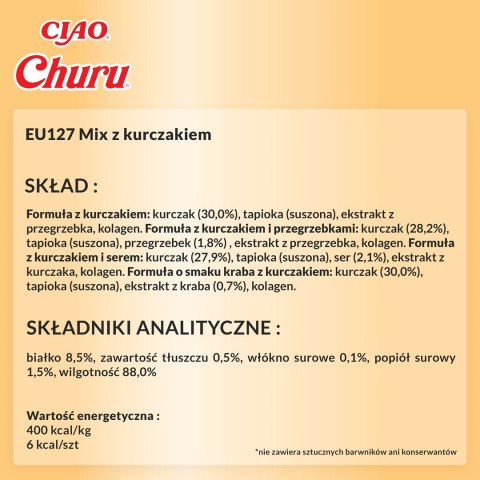 INABA CAT CHURU VARIETIES - kurczak - przysmak dla kota 20 x 14 g INABA CAT CHURU VARIETIES - kurczak - przysmak dla kota 20 x 14 g