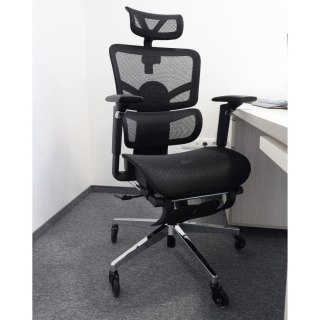 Ergonomiczne, regulowane krzesło biurowe z siatki - Czarne