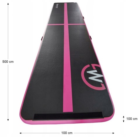 AirTrack Dmuchana Mata Gimnastyczna MASTER 500 x 100 x 10 cm Black-Pink
