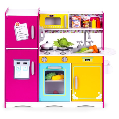 DUŻA DREWNIANA KUCHNIA DLA DZIECI KOLOROWA OTWIERANA LODÓWKA PIEKARNIK MIKROFALÓWKA ECOTOYS DUŻA DREWNIANA KUCHNIA DLA DZIECI KOLOROWA OTWIERANA LODÓWKA PIEKARNIK MIKROFALÓWKA ECOTOYS